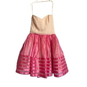 Betsey Johnson Strapless Dress Size 4‎ Pink Fuchsia Crinoline Tulle Party